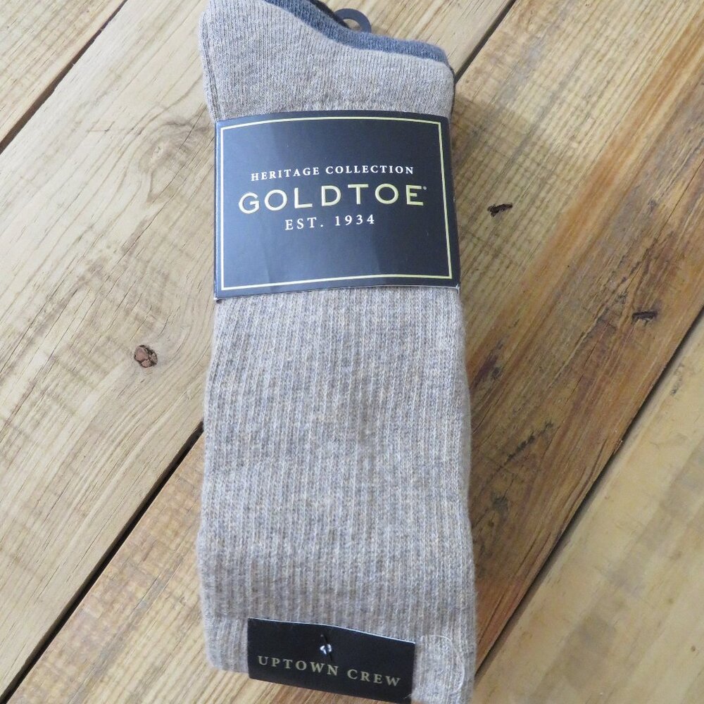 NWT Men's Gold Toe Heritage Collection 2 packs of 3 socks in Neutral colors